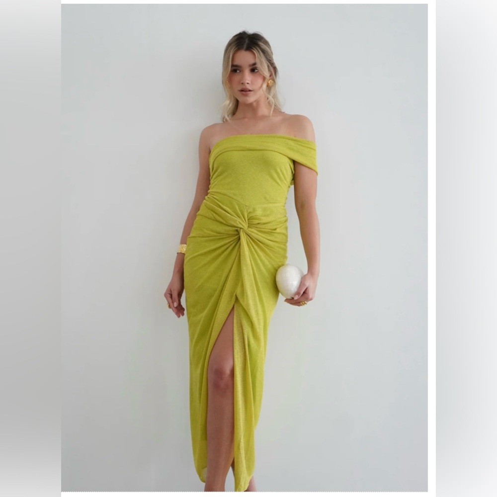 Baobab Collection Green One Shoulder Dress
